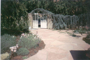 flagstone patio, pond, planting, drainage, irrigation
